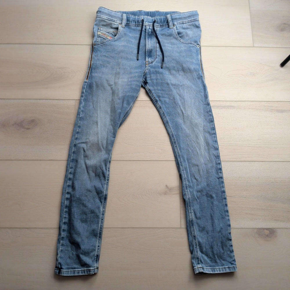 Diesel Krooley-NE Jogg Jeans Joggers Mens 28 (Fits 32x29) Blue Elastic Waist